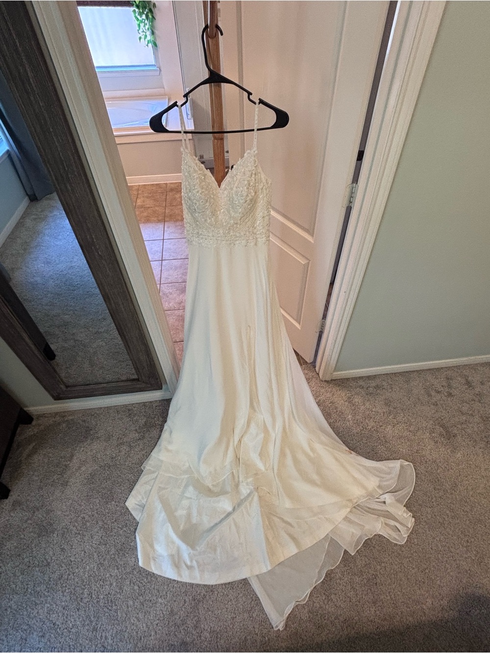 Lace Bodice Satin Slip Dress in Ivory - Women Intimates & Sleepwear